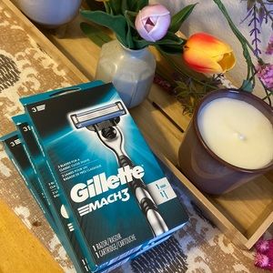 Mens Gillette Mach 3 razor set of 3